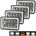 4x6 Inch 60W LED Headlights HI/Lo Beam with Amber Turn Signal Rectangular K61089
