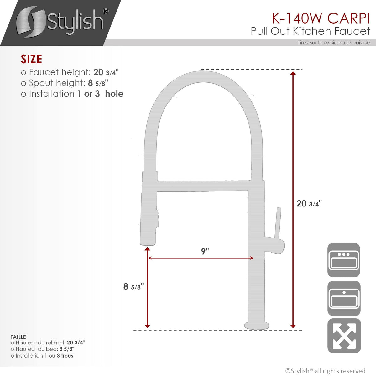 Stainless Steel Single Handle Pull Out Kitchen Sink Faucet F41077