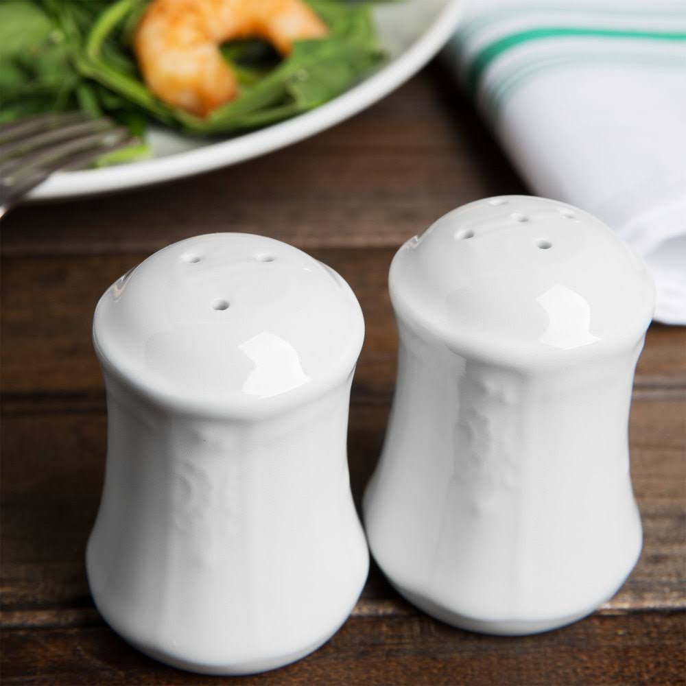 Bright White China Salt and Pepper Set V618750