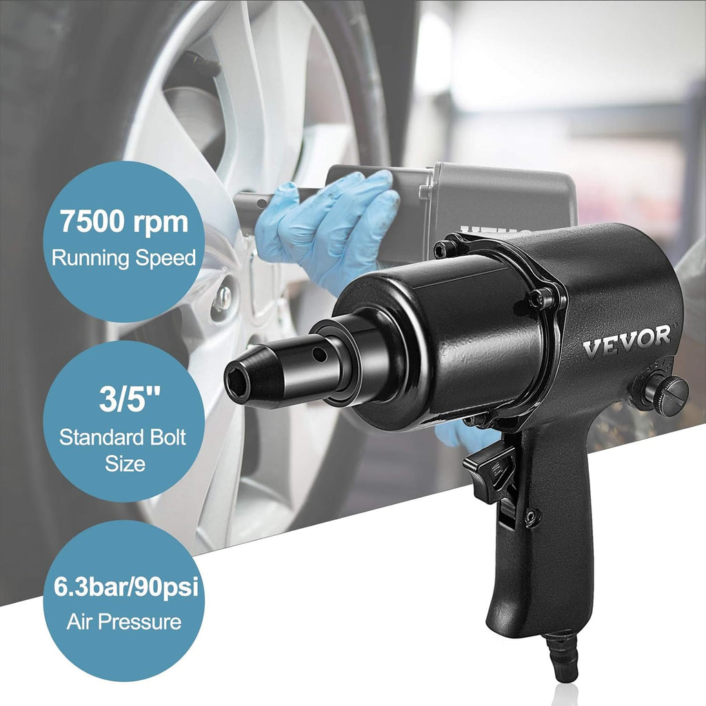 1/2" 660Nm 5-Speed Pneumatic Impact Wrench Pack of 2 F583207