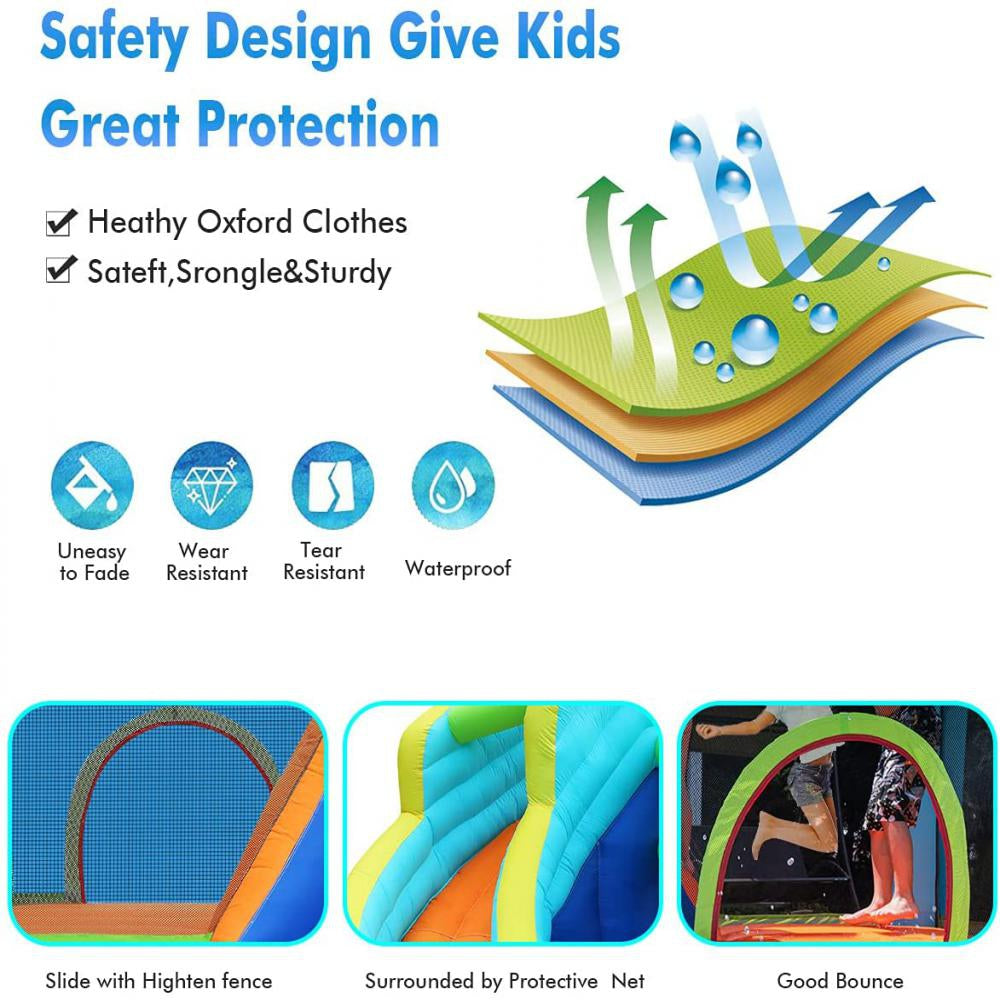 Kids Inflatable Bounce House Ball Pit Play Slide With Blower R824540
