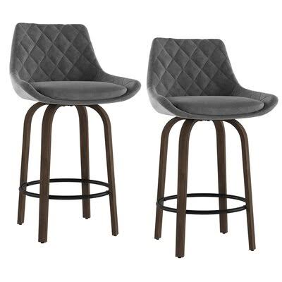 Gray Swivel Counter Stool Q147692