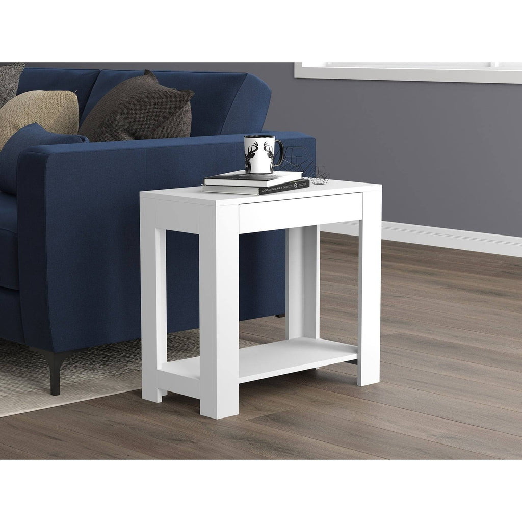 White Accent Table with Drawer Y11689