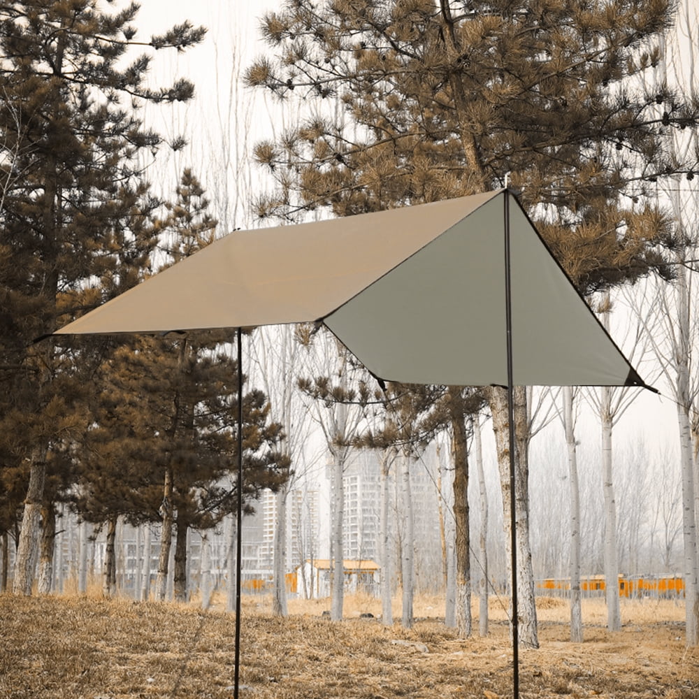Camping Awning Tarp with Poles Waterproof Sun Shade Q4108