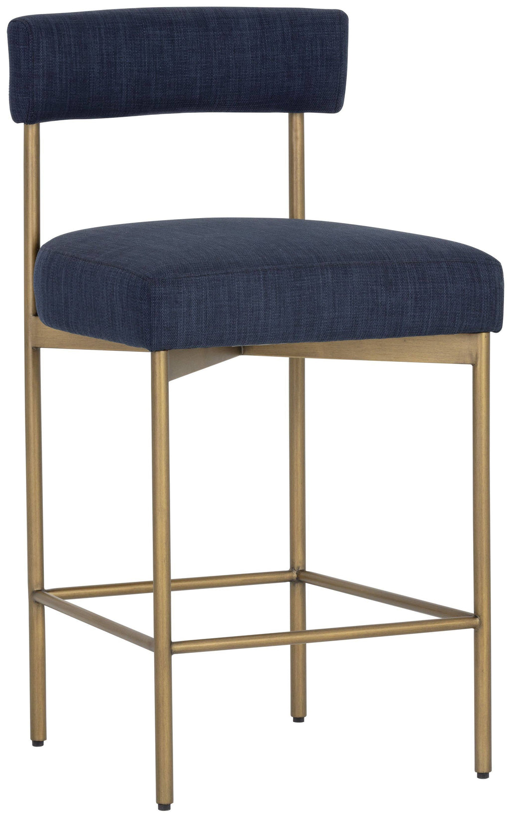 Antique Brass Arena Navy Counter Stool Y189