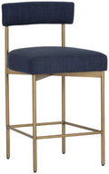 Antique Brass Arena Navy Counter Stool Y189