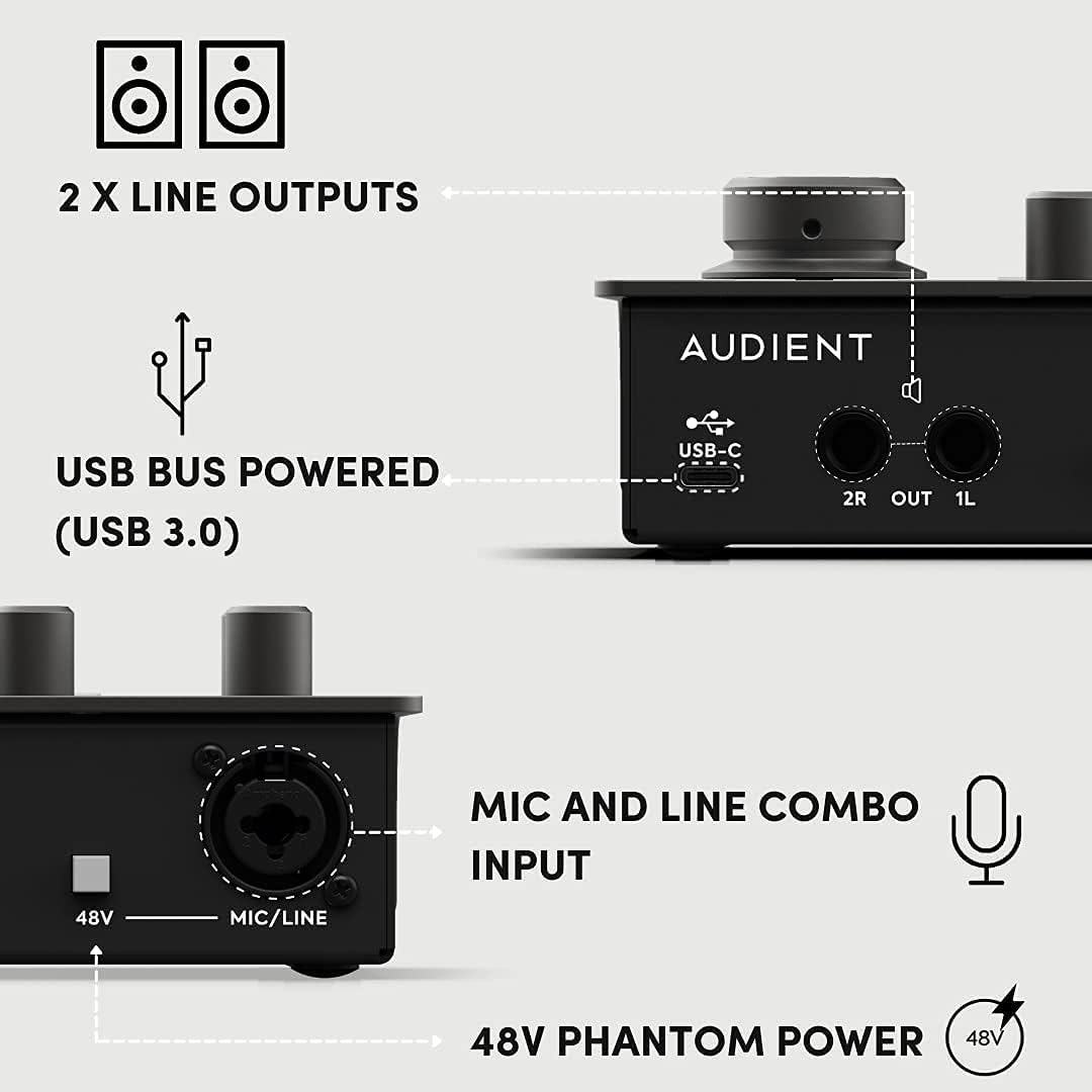 USB-C Audio Interface with Over-Ear Stereo Headphones and XLR Mic Cable S65040