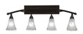Four Light Bath Bar Bronze Finish with Frosted Crystal Glass N875529