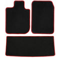 Black with Red Edging Carpet Car Mats U122
