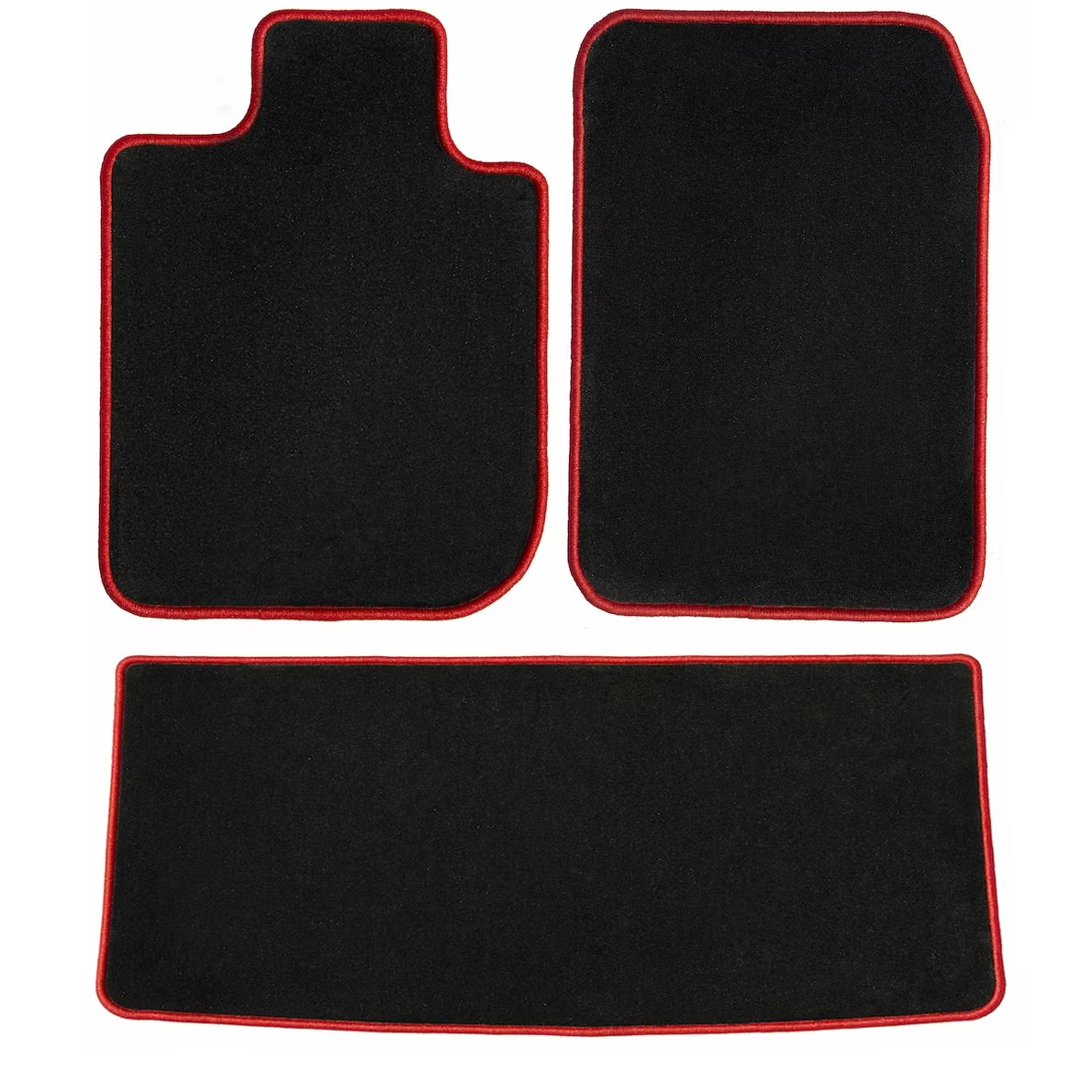 Black with Red Edging Carpet Car Mats U122