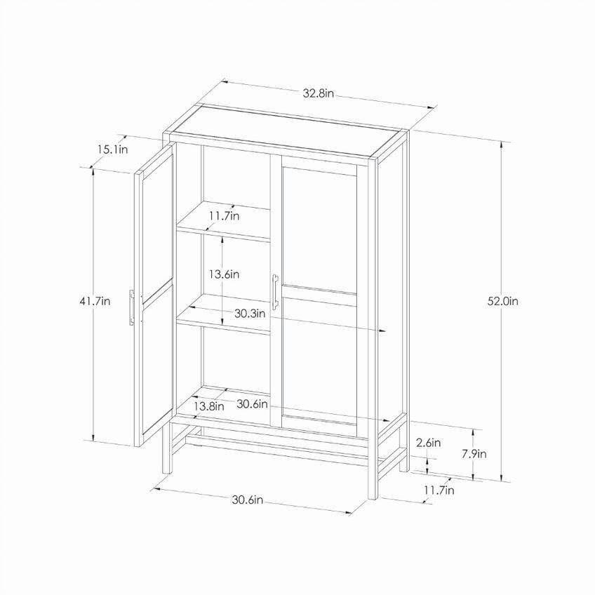 Black Library Cabinet N3140