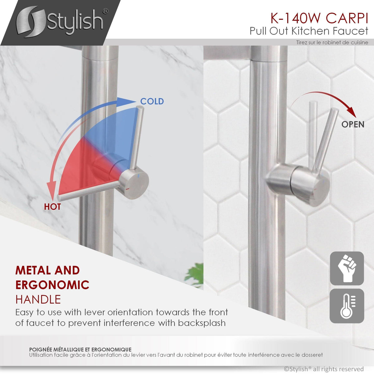 Stainless Steel Single Handle Pull Out Kitchen Sink Faucet F41077