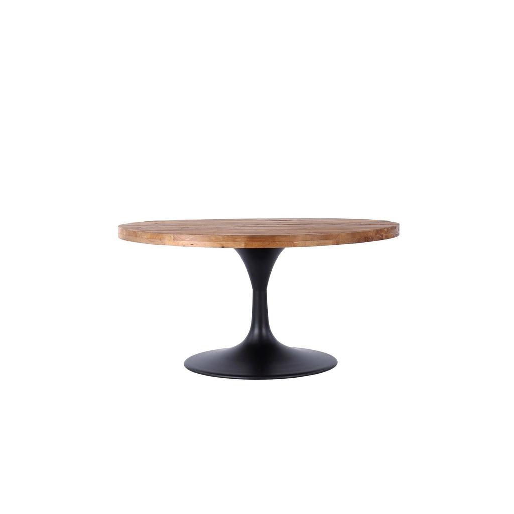 Natural Reclaimed Wood and Metal Pedestal Coffee Table L22713