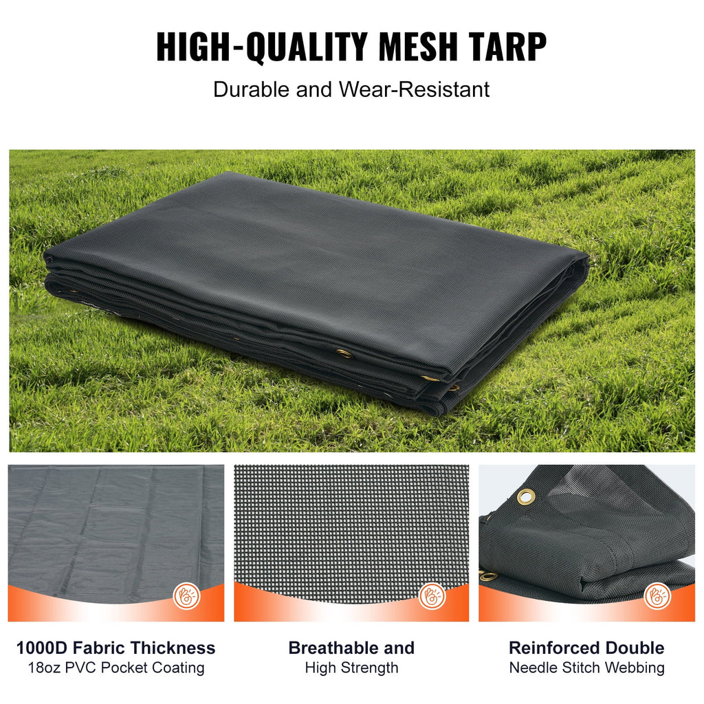 7 x 18 ft PVC 18oz Double Pockets Trailer Tarp M890662