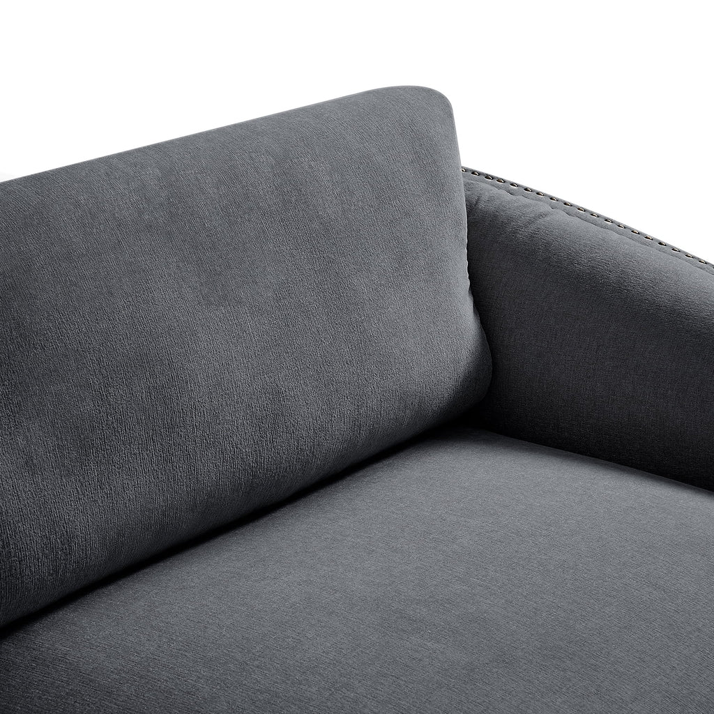 Gray 2 Seat Upholstery Loveseat Sofa Q5207