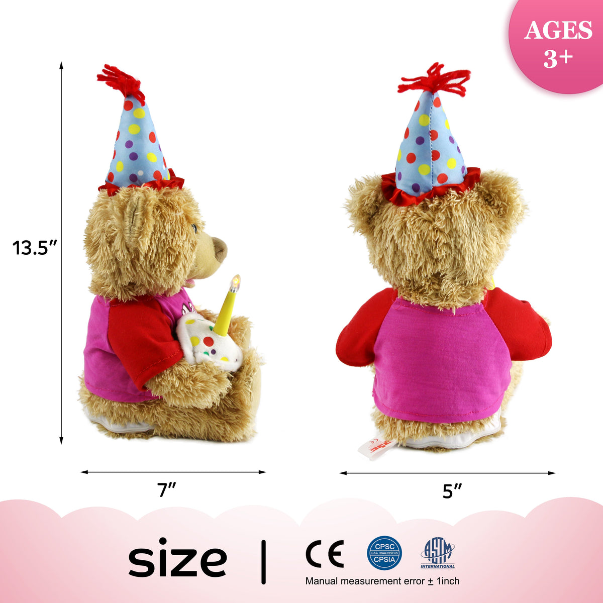 Brown 11'' Animated Stuffed Animal Singing Plush Toy W18479