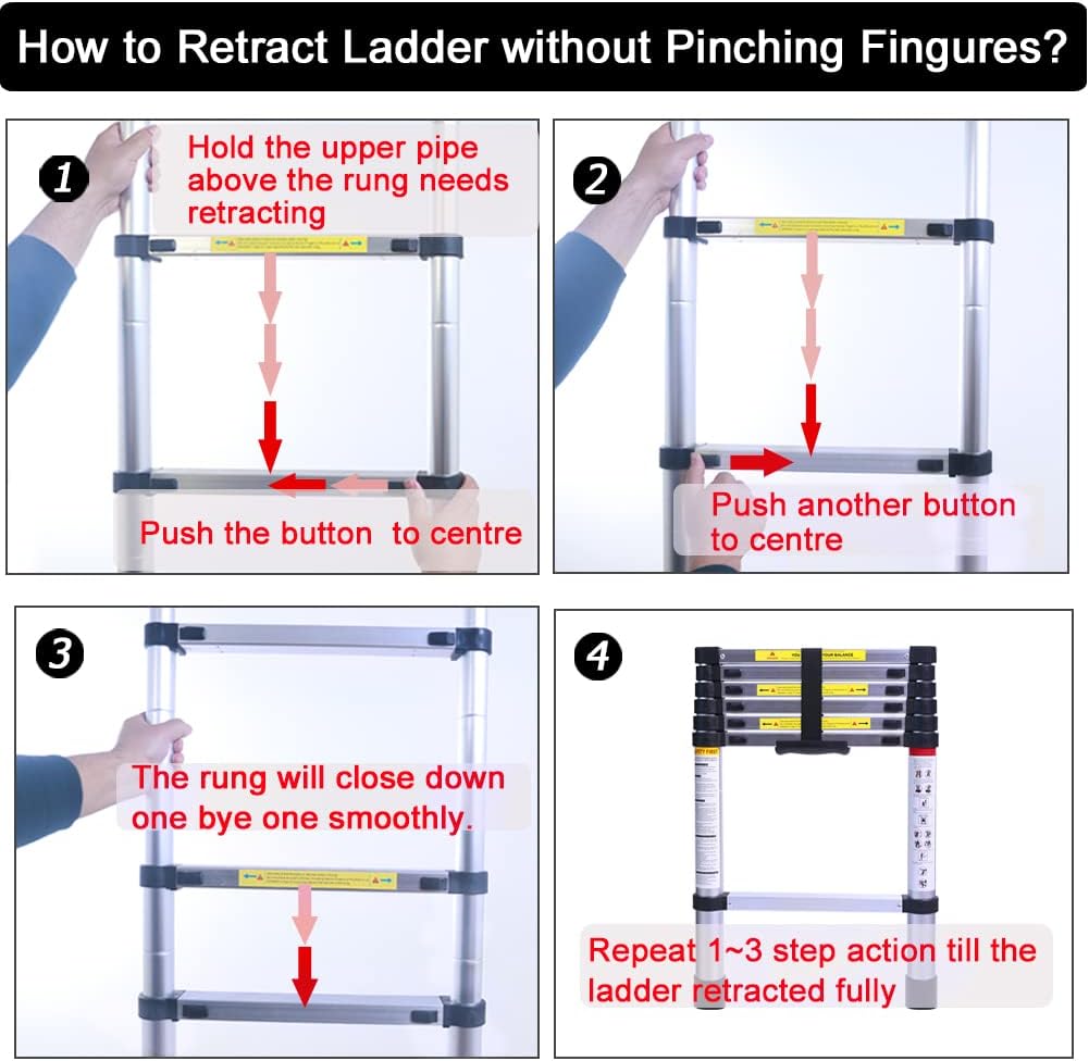 6.6FT Aluminum Telescoping Ladder W1555