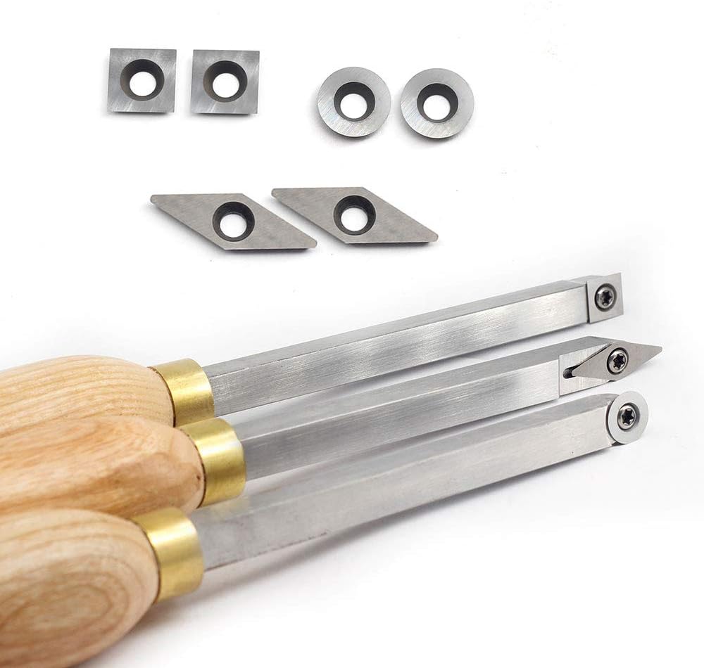 Carbide Woodturning Tool Mini Size 3 Piece Set with Comfort Grip Handles Y167