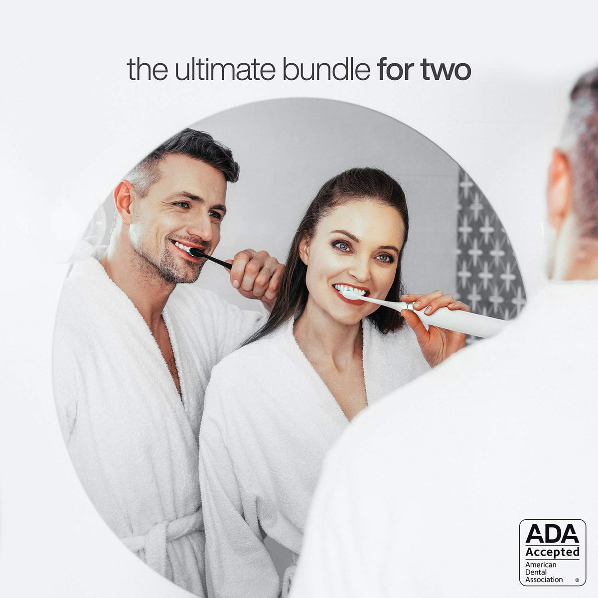 Electric Smart Toothbrush with UV Sanitizing Charging Base, 10 Brush Heads, 2 Travel Cases, Pack of 2 Q59347